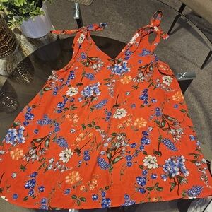 Vine & Love Red Floral Sleeveless Blouse